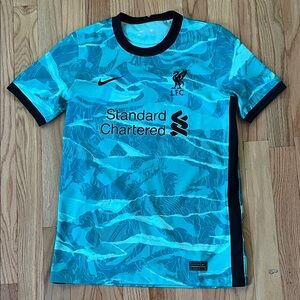 Nike Liverpool FC Soccer Jersey Boys Large Blue 20/21 Away